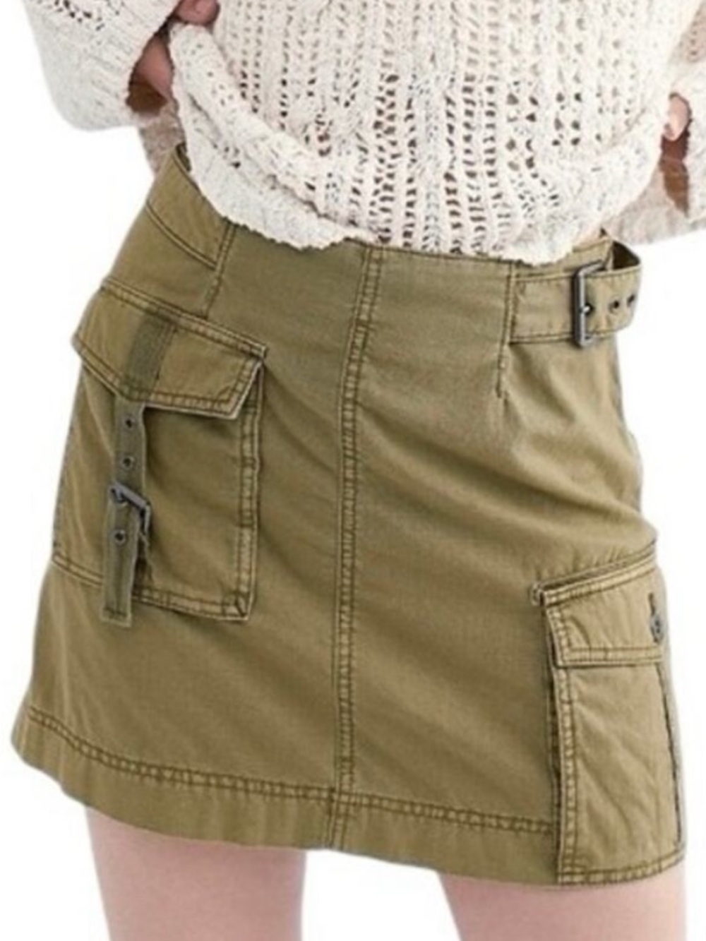 Free people Erika utility cotton cargo skirt RN 66170 EUC